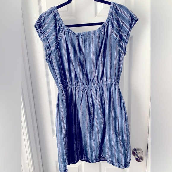 Women’s Universal Thread Blue Striped Dress size  Large - Picture 3 of 4